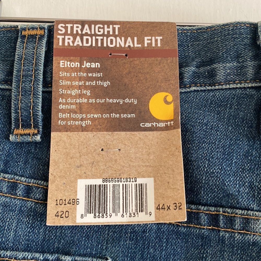 NWT Carhartt Jeans Elton Straight Traditional Fit Size 44x32 - Picture 7 of 11